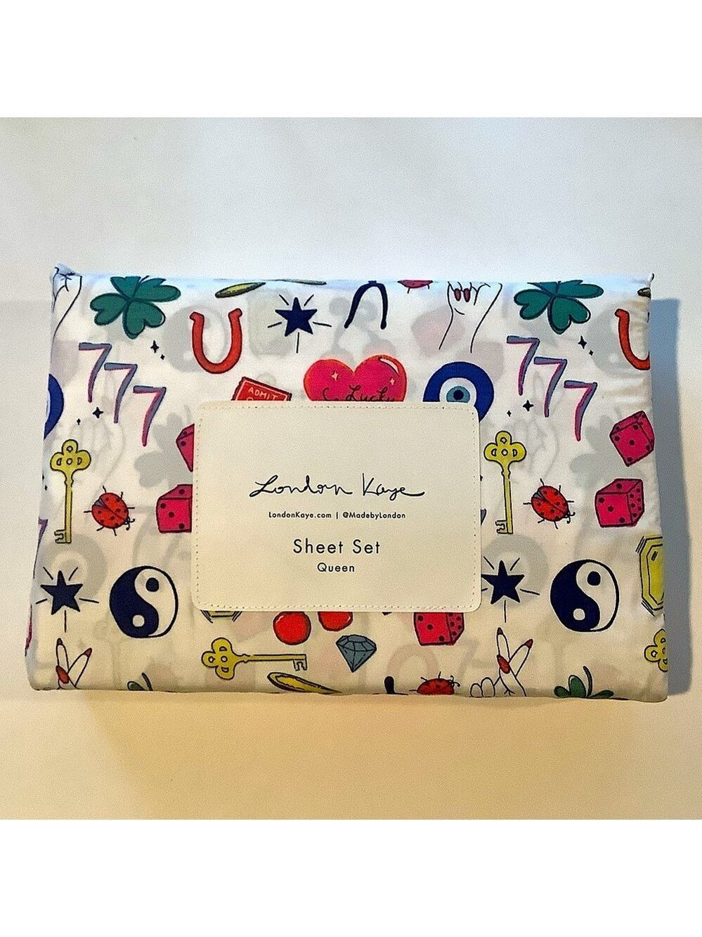 London Kaye Lucky Girl 4 Piece Queen Sheet Set New